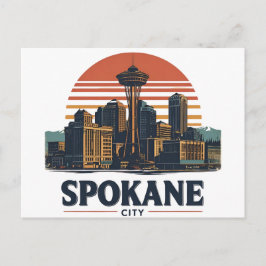 Spokane Washington DC Skyline Postkarte