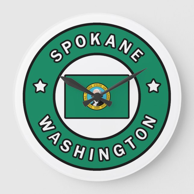 Spokane Washington Große Wanduhr (Vorderseite)