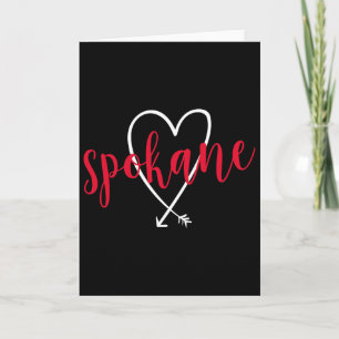 Spokane Washington Liebe Herz Handschrift Stil Karte