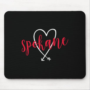 Spokane Washington Liebe Herz Handschrift Stil Mousepad
