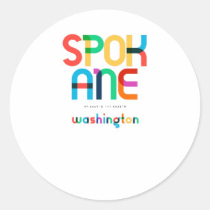 Spokane Washington Mitte Jahrhundert, Pop Art, Runder Aufkleber