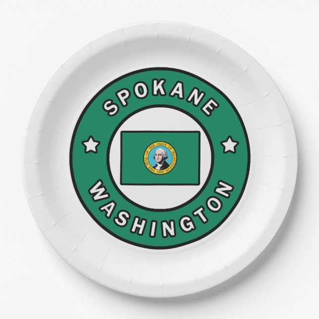 Spokane Washington Pappteller (Vorderseite)