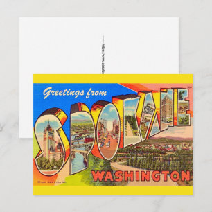 Spokane Washington  Postkarte