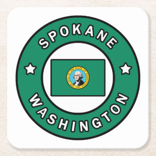 Spokane Washington Rechteckiger Pappuntersetzer