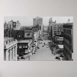 Spokane, Washington - Riverside Avenue Poster