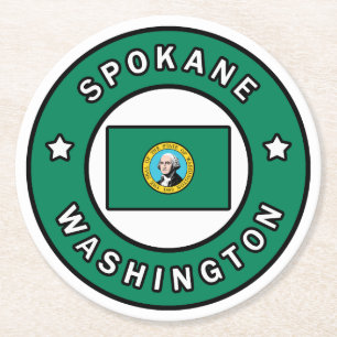 Spokane Washington Runder Pappuntersetzer