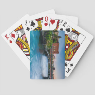 Spokane, Washington-Spokane River bei Sunset Spielkarten