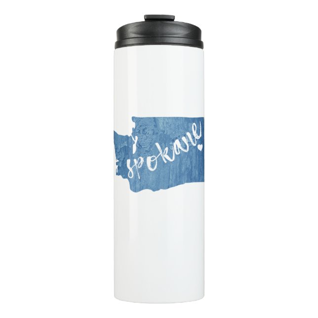 Spokane Washington Wood Grain Thermosbecher (Vorderseite)