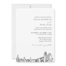 Spokane Wedding Elegant Skyline Einladung