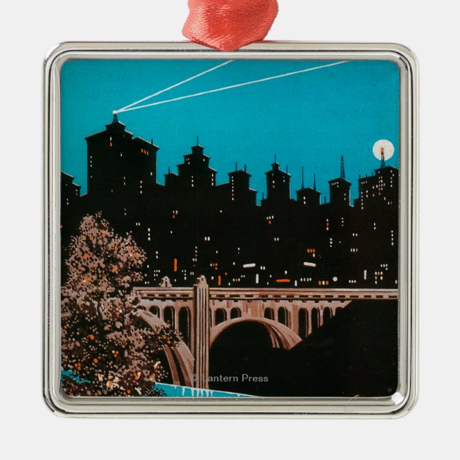 Spokane-Werbungs-Plakat #1Spokane, WA Ornament Aus Metall (Vorne)