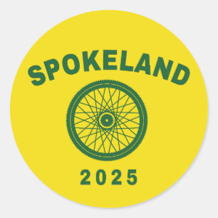 Spokeland Oakland Cycling Californian Cyclist Runder Aufkleber