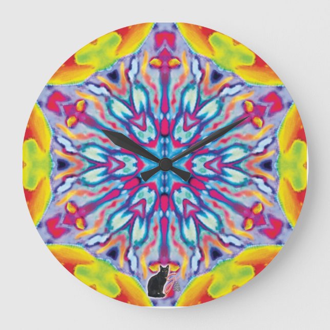 Spokes Kaleidoscope Große Wanduhr (Vorderseite)