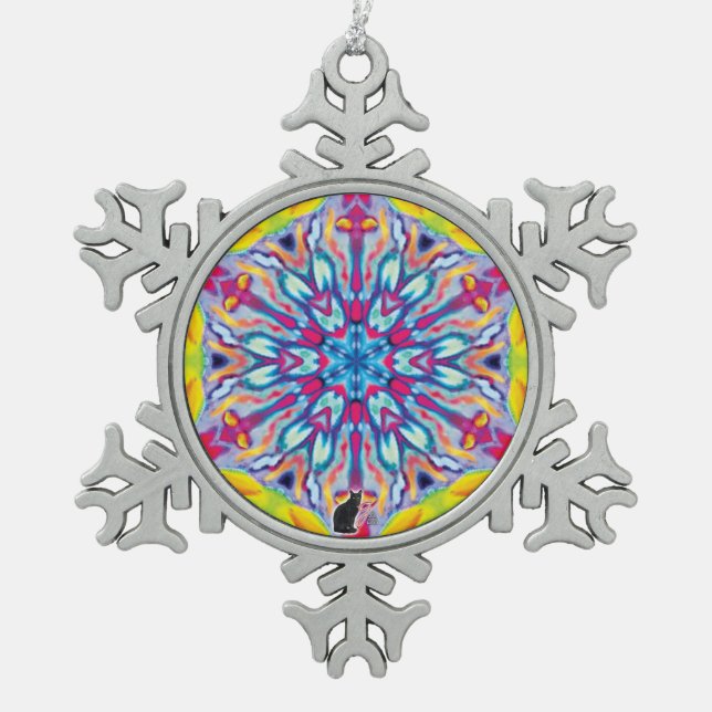 Spokes Kaleidoskop Snowflake Ornament (Vorderseite)
