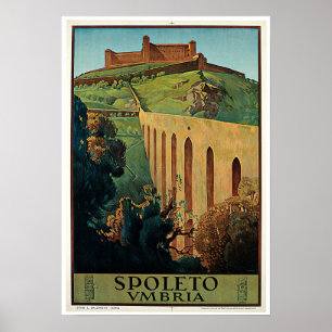 Spoleto Italien Vintag Italienische Reise Poster