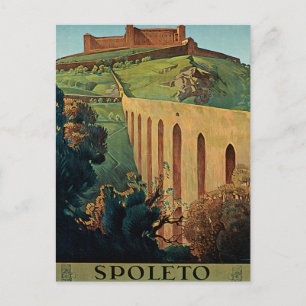 Spoleto Umbria Italien Vintage Travel Poster Postkarte