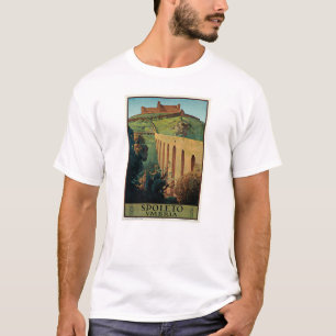 Spoleto Umbrien Italien Vintage Reise-Plakat-Kunst T-Shirt