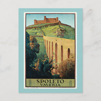 Spoleto Vmbria Vintage Travel Poster Postkarte