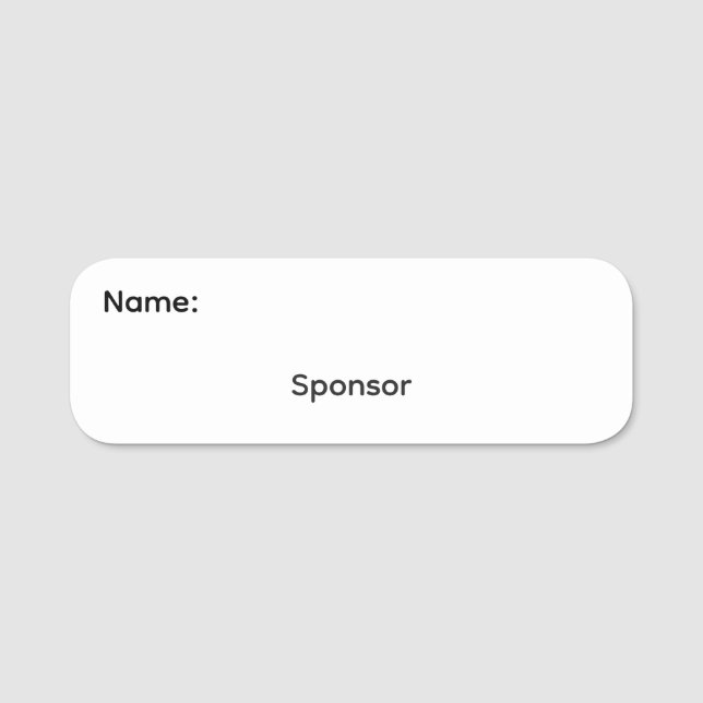 Sponsor Klassischer Name Tag Magnetisch Namensschild (Vorderseite)