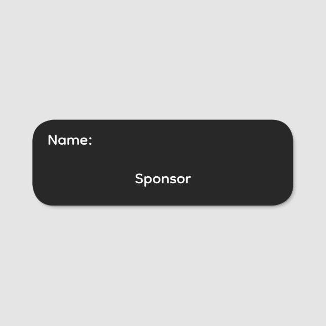 Sponsor Klassischer Name Tag Magnetisch Namensschild (Vorderseite)