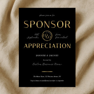 Sponsor-Verdienste Schwarz & Gold Logo Unternehmen Einladung