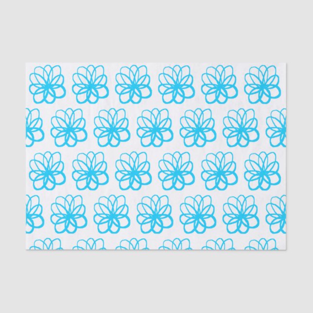 Spontane Blume - Sky Blue Seidenpapier (Vorderseite)