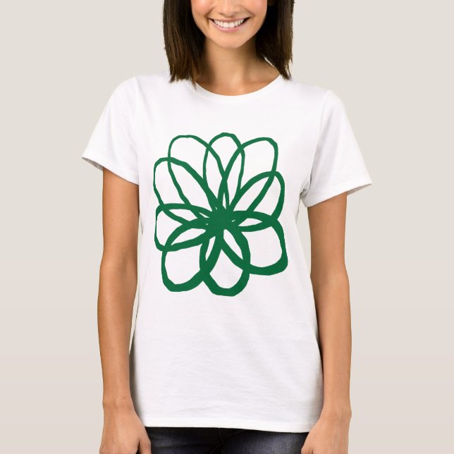 Spontane Blume - Waldgrün T-Shirt (Vorderseite)