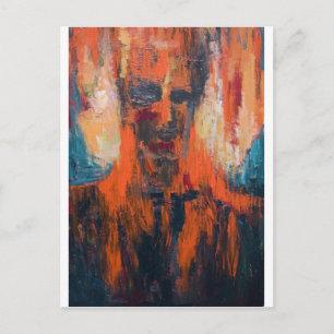 Spontane menschliche Verbrennung (abstraktes Portr Postkarte