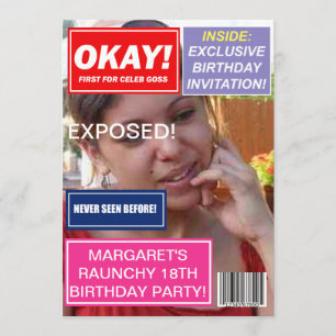 Spoof mag Celebrity Klatsch Brauch zum Geburtstag  Einladung