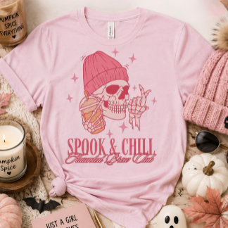 Spook & Chill Haunted Brew Club Rosa Totenkopf Kaf T-Shirt