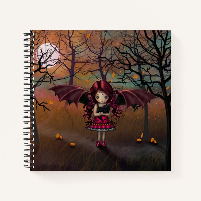 Spook Niedlich Winged Vampire Fantasy Art Sketchbo Notizbuch (Vorderseite)