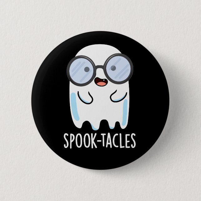 Spook-tacles Lustiger Geist-Wortspiel Dunkler Hint Button (Vorderseite)