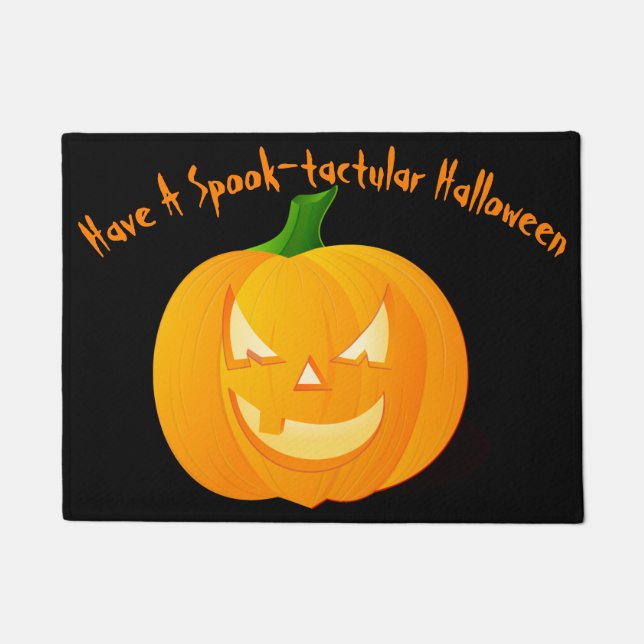 Spook-taktular Jack O'Lantern Halloween Fußmatte (Vorderseite)