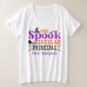 "Spook" takuläre Hauptrolle Spooky Halloween Theme Große Größe T-Shirt