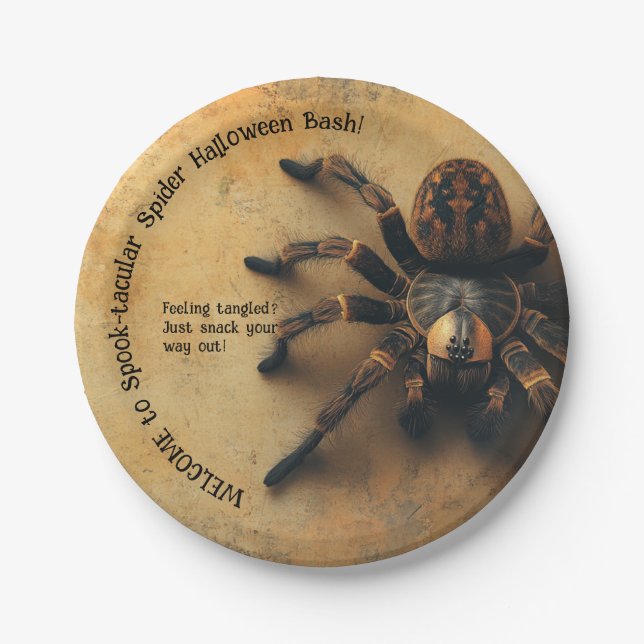Spook-takuläre Spider HALLOWEEN Bash! Pappteller (Vorderseite)