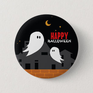 Spooker Geisterstadt zwischen Cartoon Button