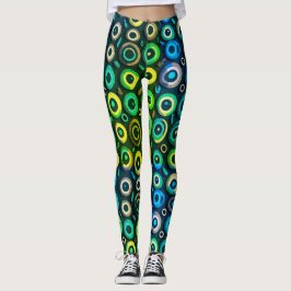 Spooker Horror Blue Green Monster Eyeball Hallowee Leggings