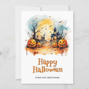 Spooker Jack O’Lanterns Fledermäuse Halloween-Kart Feiertagskarte