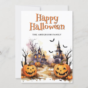 Spooker Jack O'Lanterns Bats Ghosts Halloween-Kart Feiertagskarte