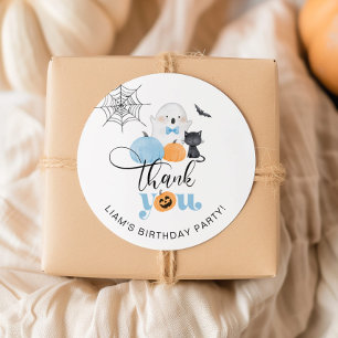 Spooker Junge Halloween Geburtstagsparty danke Runder Aufkleber