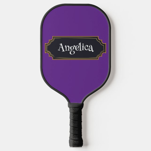 Spooker Lila Individuelle Name Pickleball Schläger (Vorderseite)