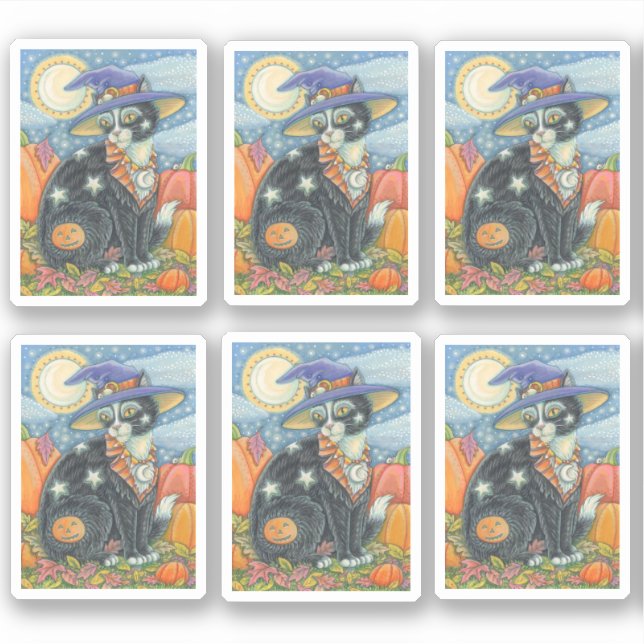 SPOOKER NIEDLICHER SCHWARZ KATZKRAFT HALLOWEEN MAG AUFKLEBER (Vorderseite)