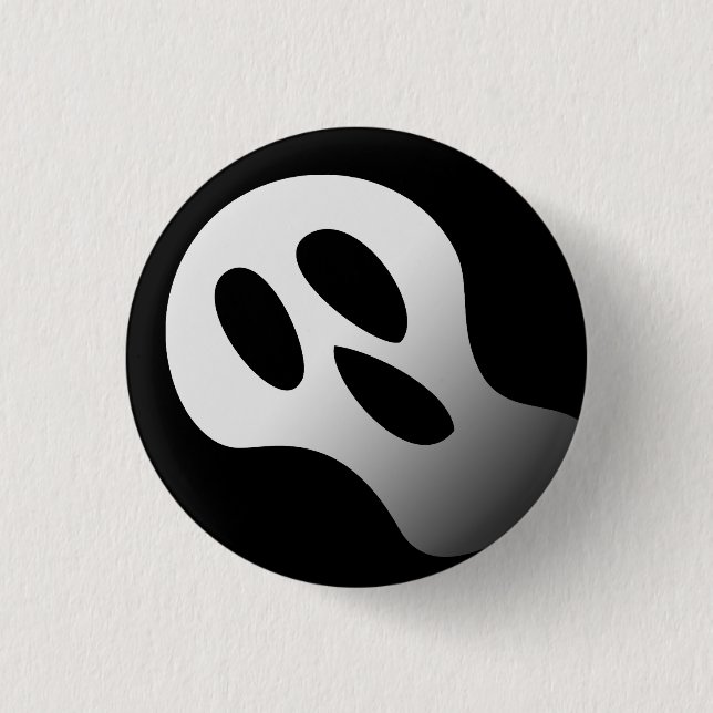 Spookes beängstigendes Ghost-Gesicht Halloween Button (Vorderseite)