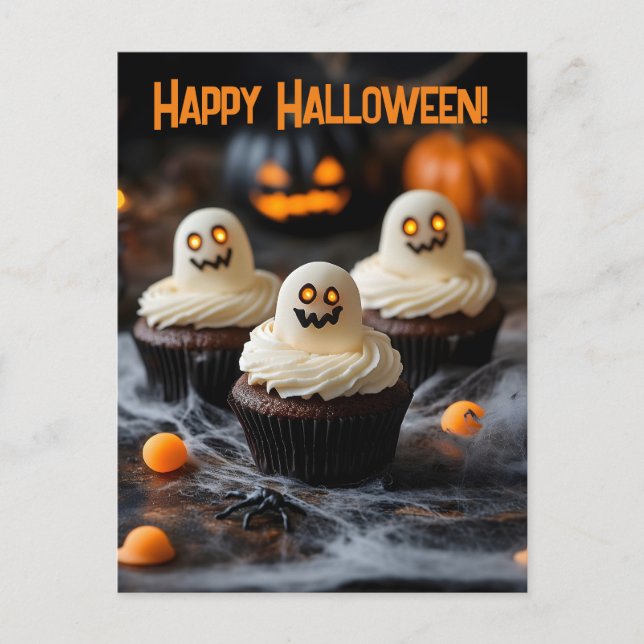 Spookes Halloween Cupcakes Design Postkarte (Vorderseite)