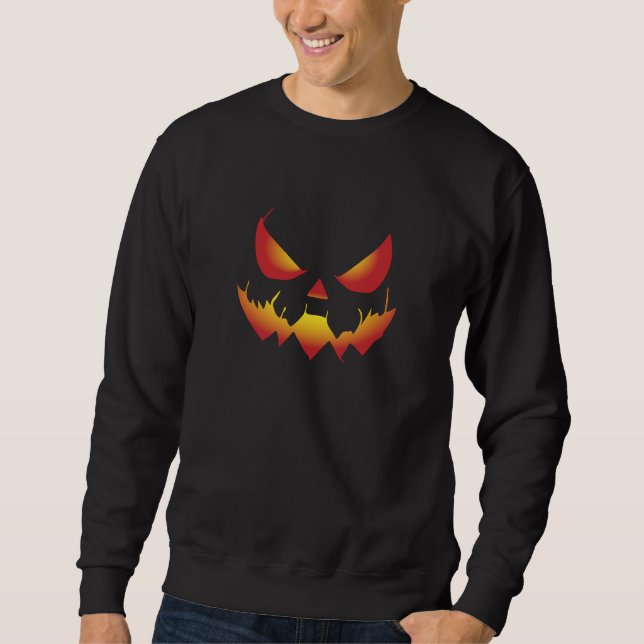Spookes Halloween-Dämonengesicht brennt Sweatshirt (Vorderseite)