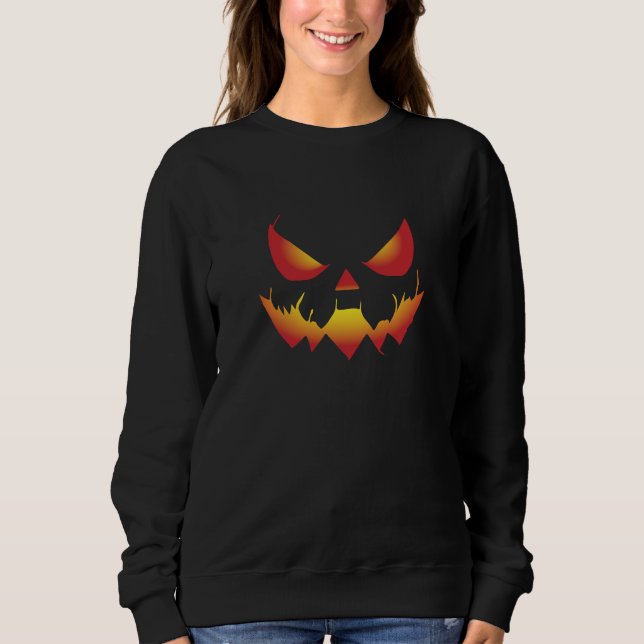 Spookes Halloween-Dämonengesicht brennt Sweatshirt (Vorderseite)