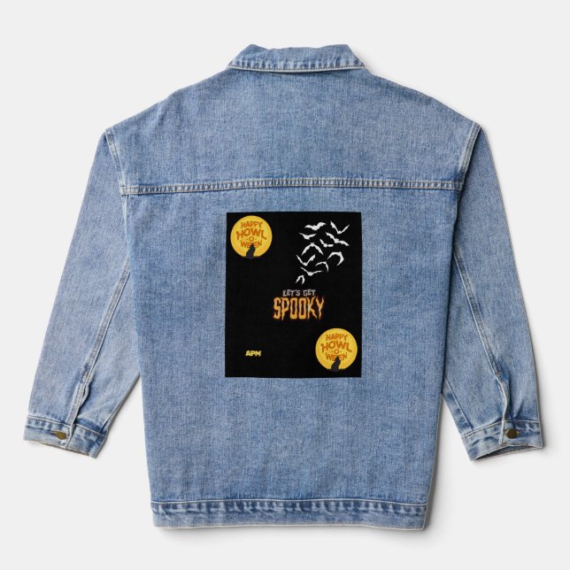 Spookes Halloween-Design Jeansjacke (Rückseite)