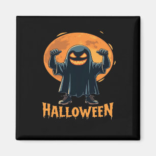Spookes Halloween-Geist mit Vollmond-Design Magnet