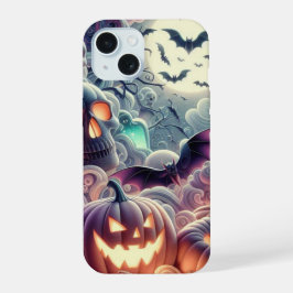 Spookes Halloween mit Fledermäusen, Tränen, Kürpen iPhone 15 Hülle