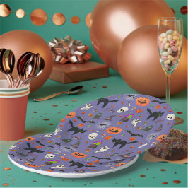 Spookes Halloween-Muster - Kürbis, Geisterschläger Pappteller