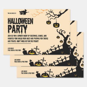 Spookes Halloween-Party lädt Design ein Geschenkpapier Set
